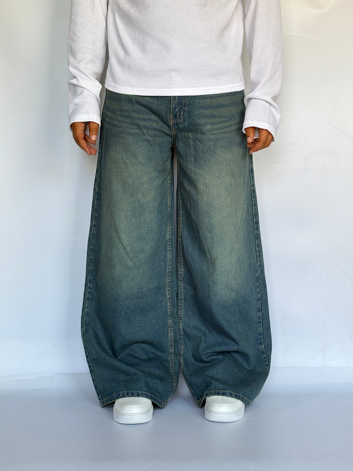 DARK DUSTY BLUE WIDE LEG