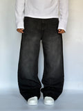 Faded Black Baggy Wide Jeans