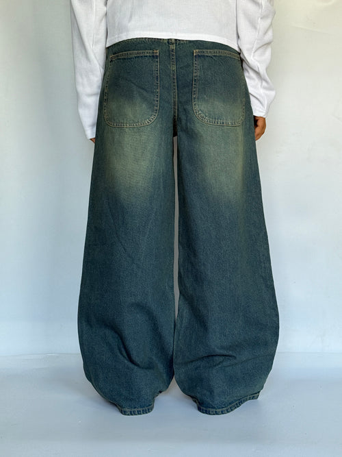 DARK DUSTY BLUE WIDE LEG