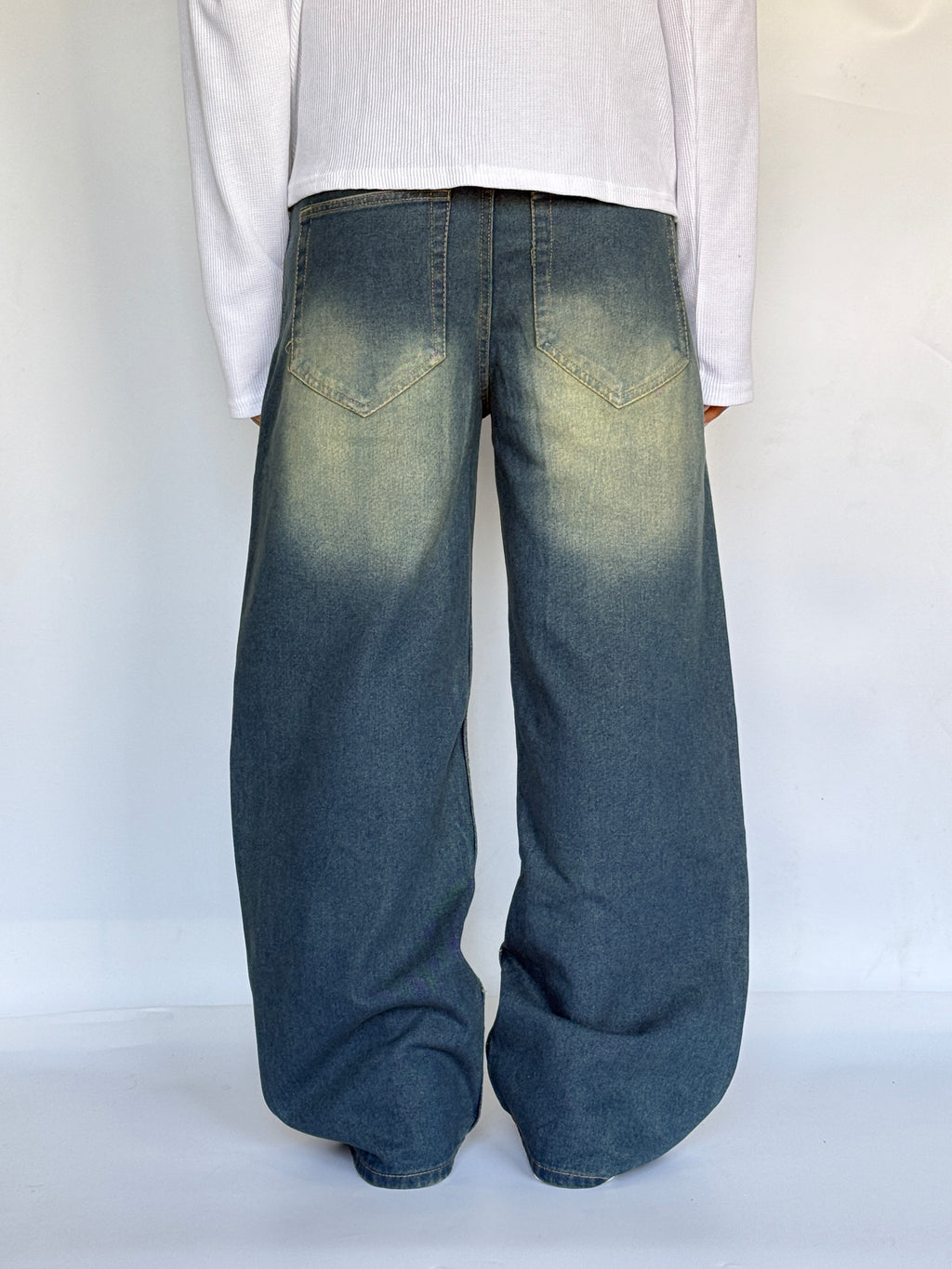 VINTAGE WASH BLUE WIDE LEG