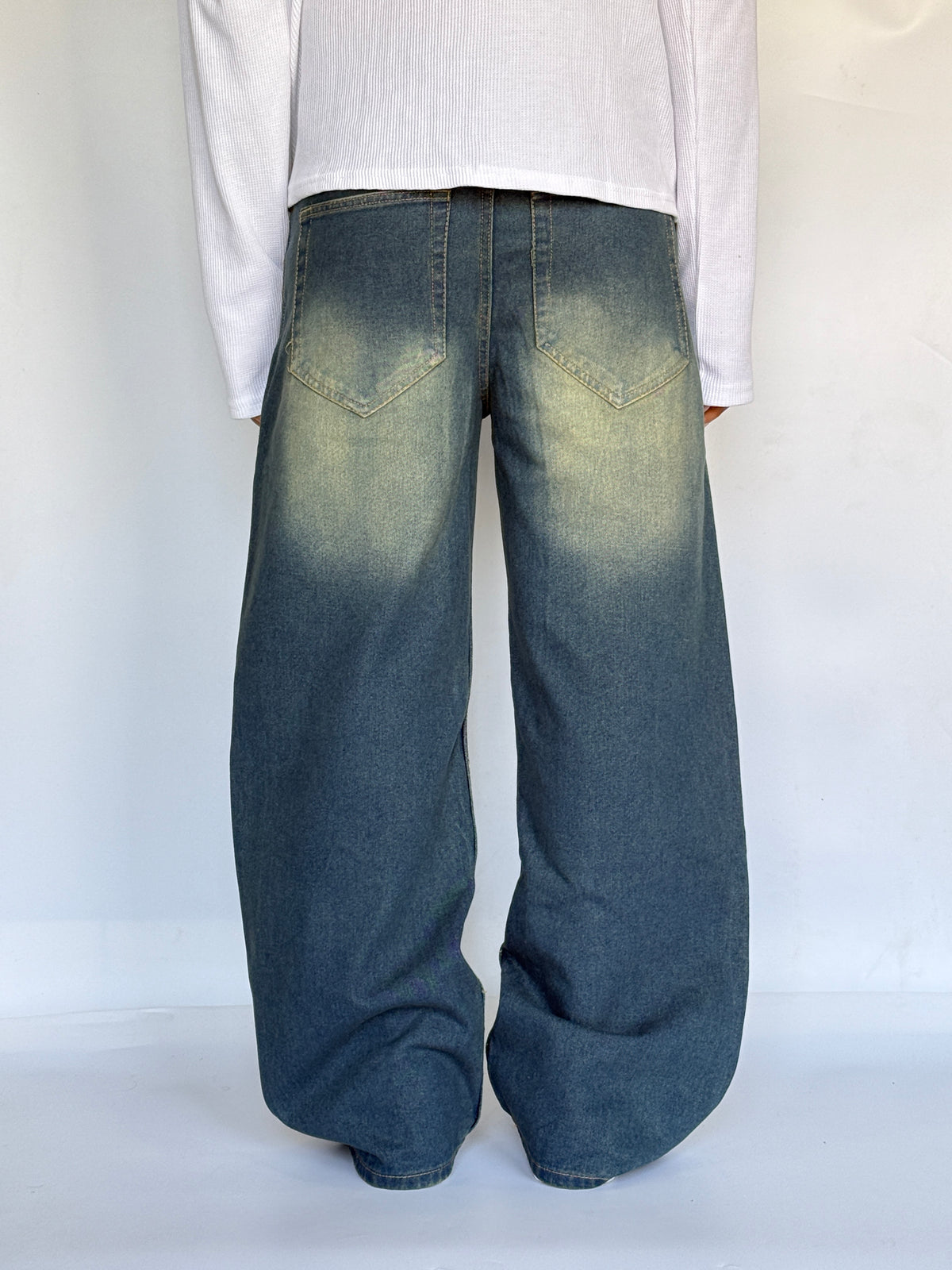 VINTAGE WASH BLUE WIDE LEG
